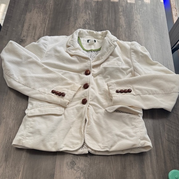 J. Crew Jackets & Blazers - Vintage 100% Cotton J. Crew Cream Corduroy Blazer with Brown Buttons